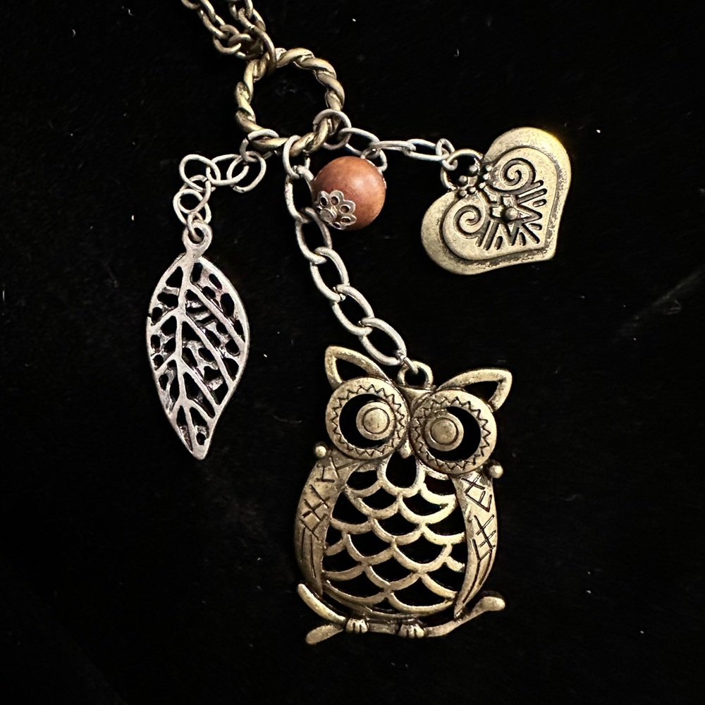Aeropostale Gold and Silver Owl Necklace